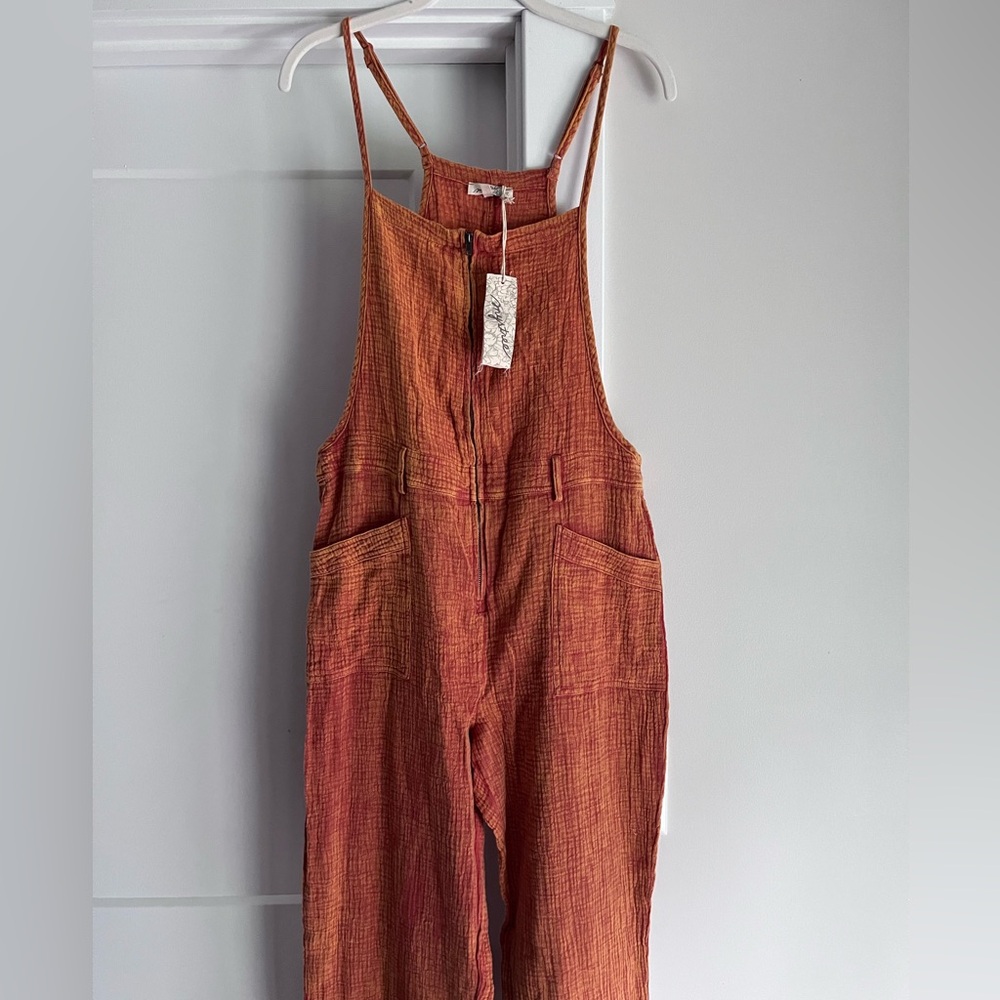 NWT Mystree Jumpsuit Orange 100% cotton M